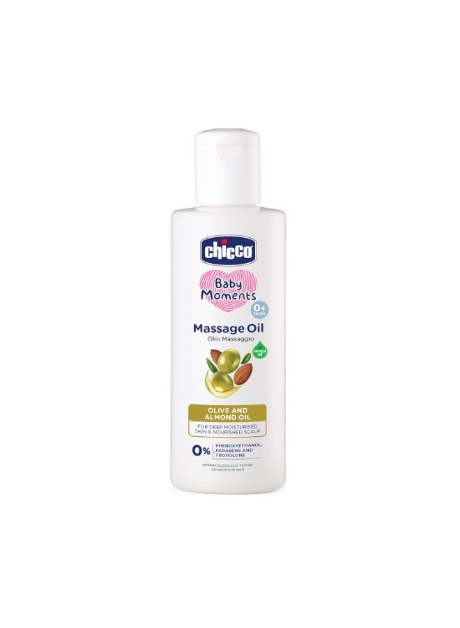 Chicco Baby Moments Massage Oil, New Advanced Non-sticky & Moisturizing Formula, Suitable for Baby’s Skin, Hair & Scalp, No Phenoxyethanol & Parabens (200ml) - Image 1